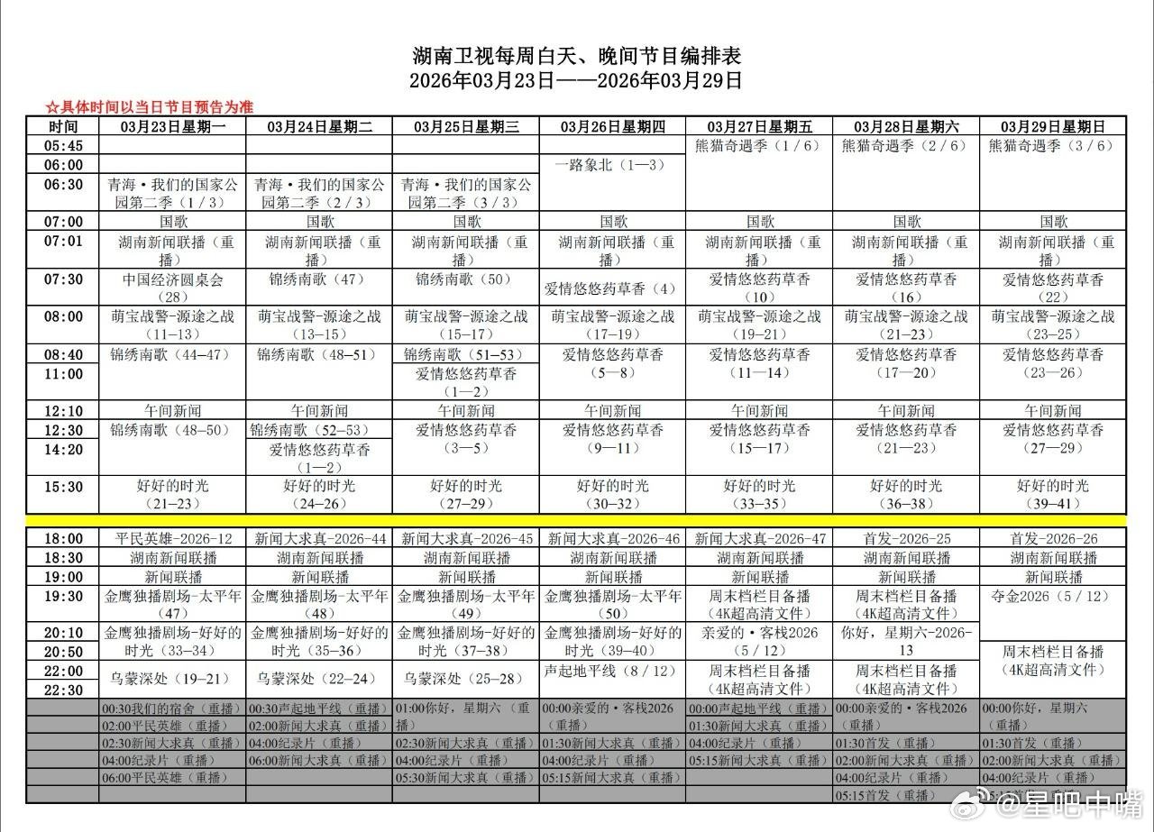 你是迟来的欢喜定档 湖南卫视下周编排：《你是迟来的欢喜》3月29日金鹰剧场开播！