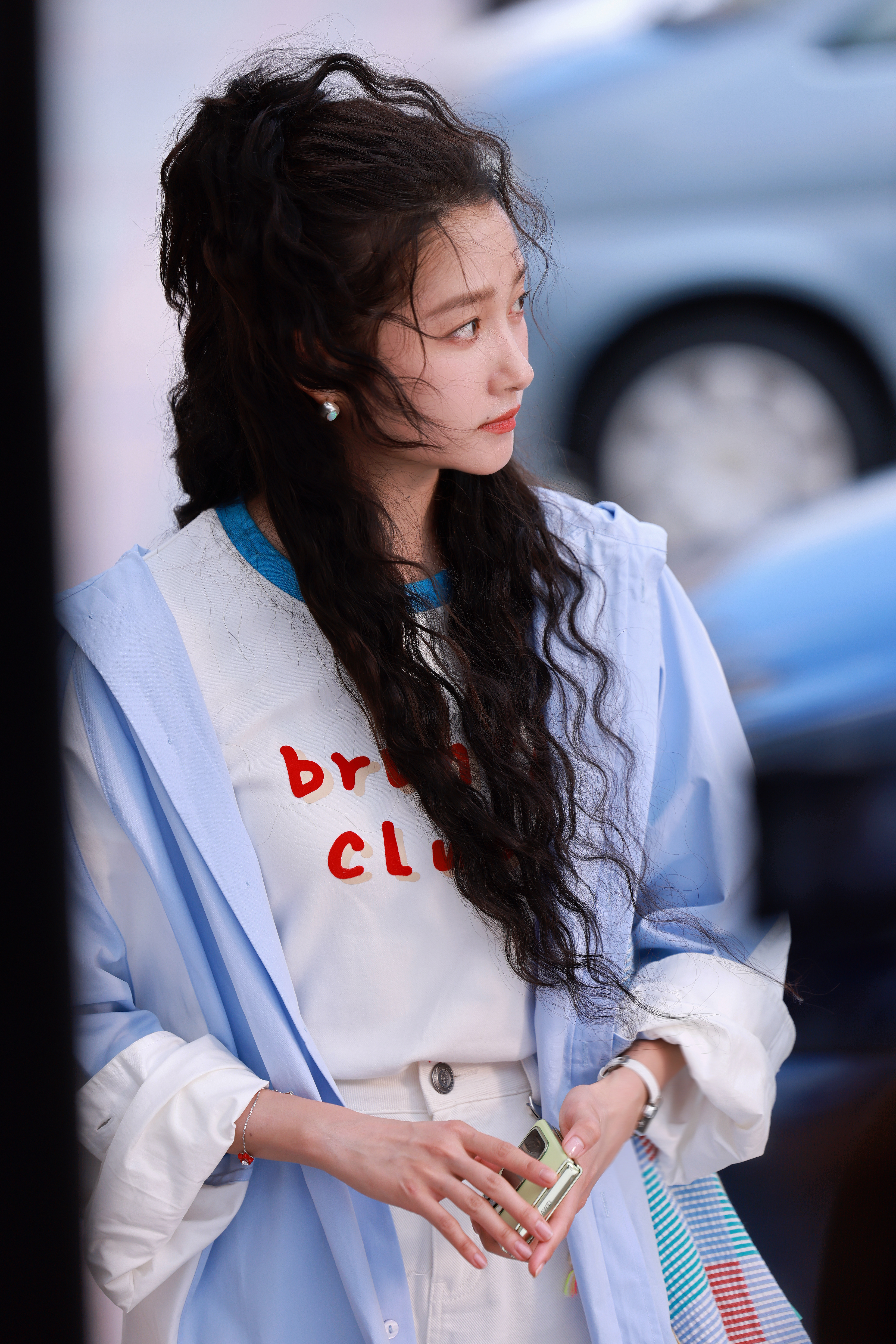 关晓彤THX 关晓彤 in heris手写标语植绒印花T恤关晓彤 公关咨询: A
