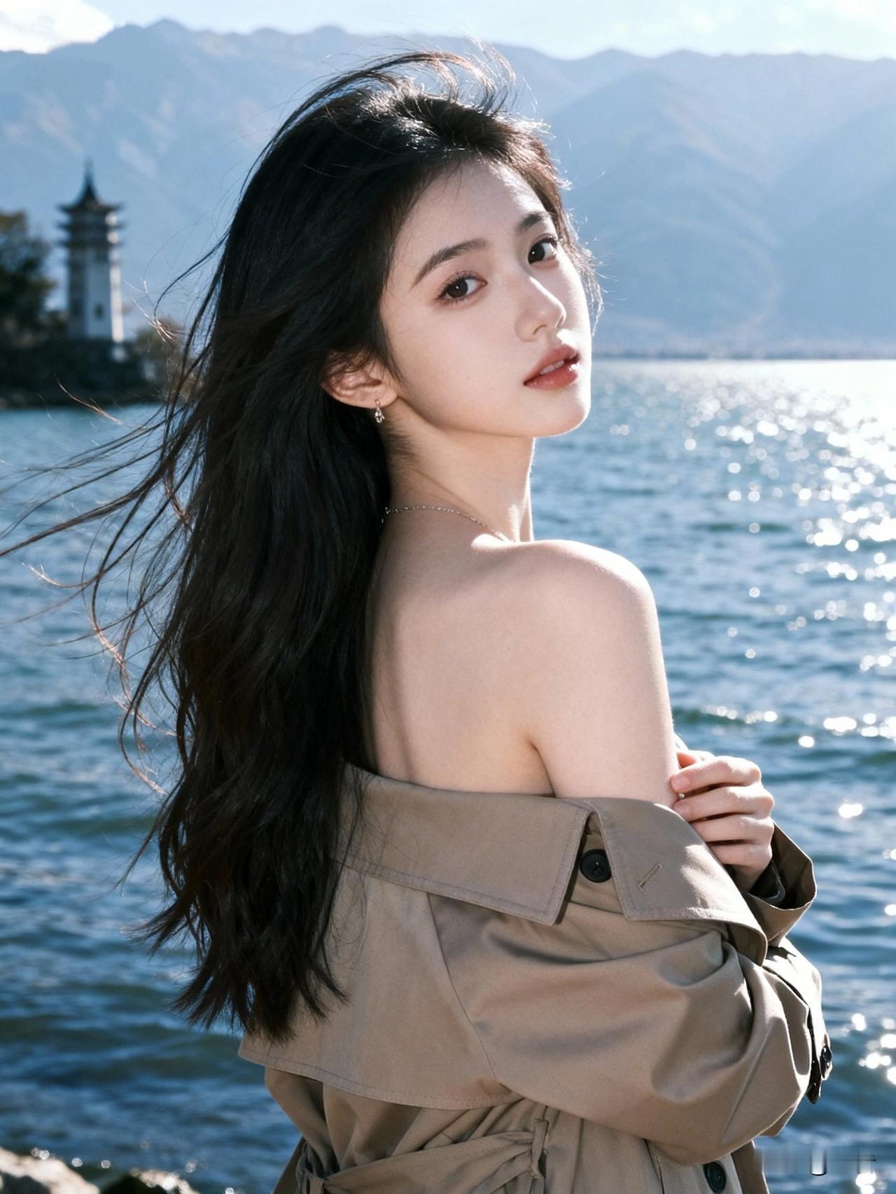 像闯入文艺电影里的女主角
风衣勾勒姣好身形
发丝光里藏着整个青春的灵动