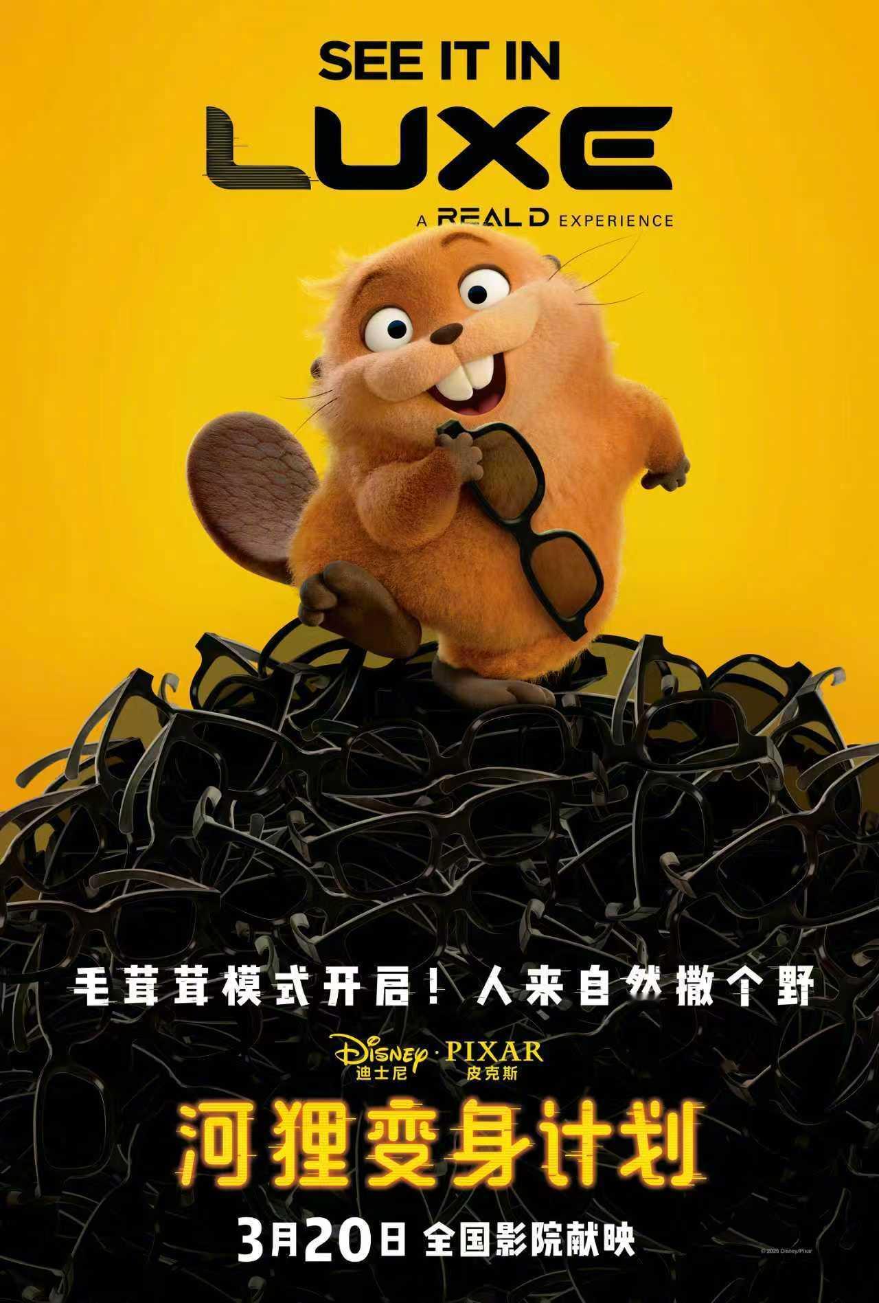 【福利】请你看电影！🦫迪士尼·皮克斯动画片《河狸变身计划》将于本周五全国上映！