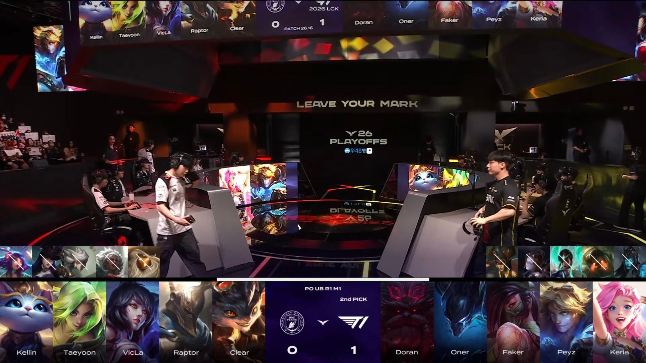 【2026 LCK 季后赛】 GAME 02 vs BFX第二局BP如下T1[超