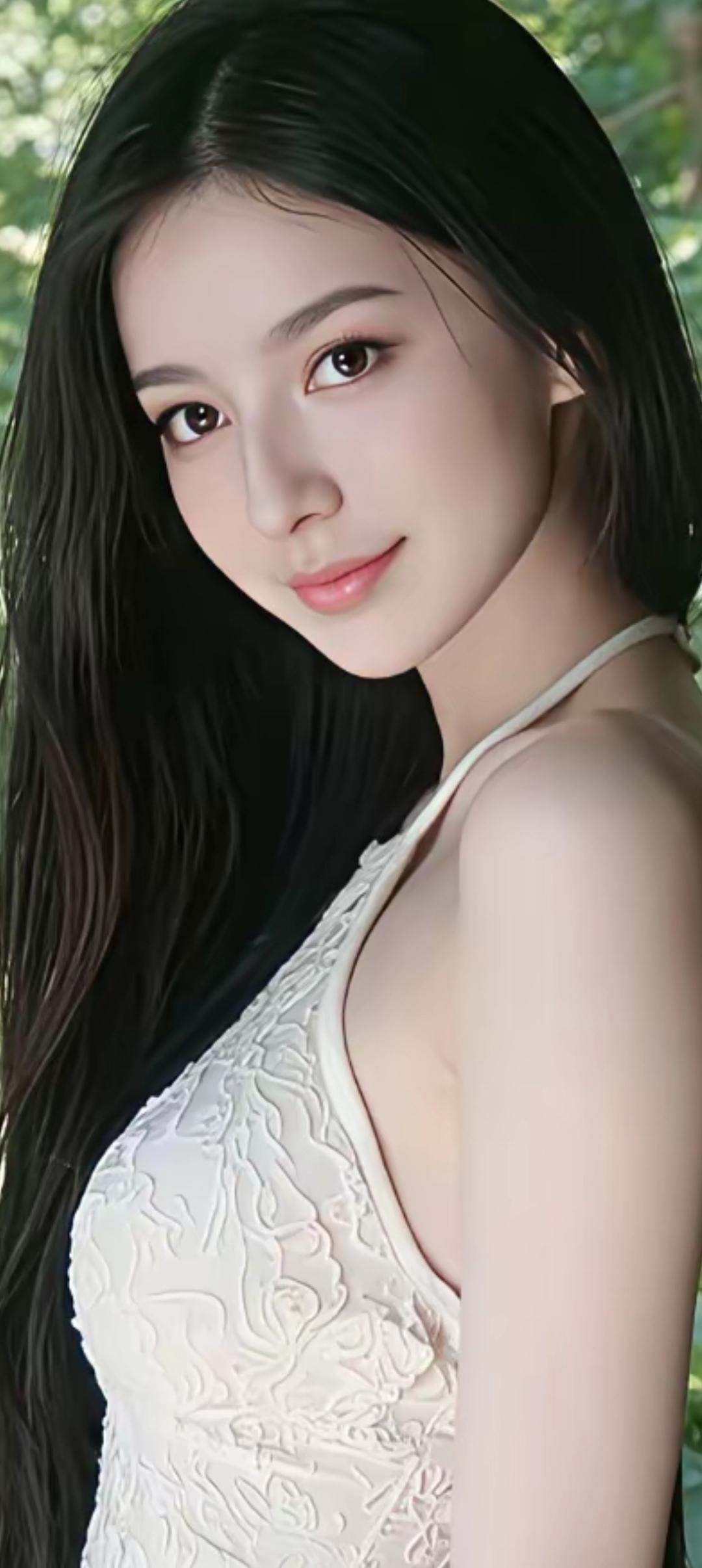 夏日清新，甜美可人，自然光下，白裙飘飘，宛如仙子。
