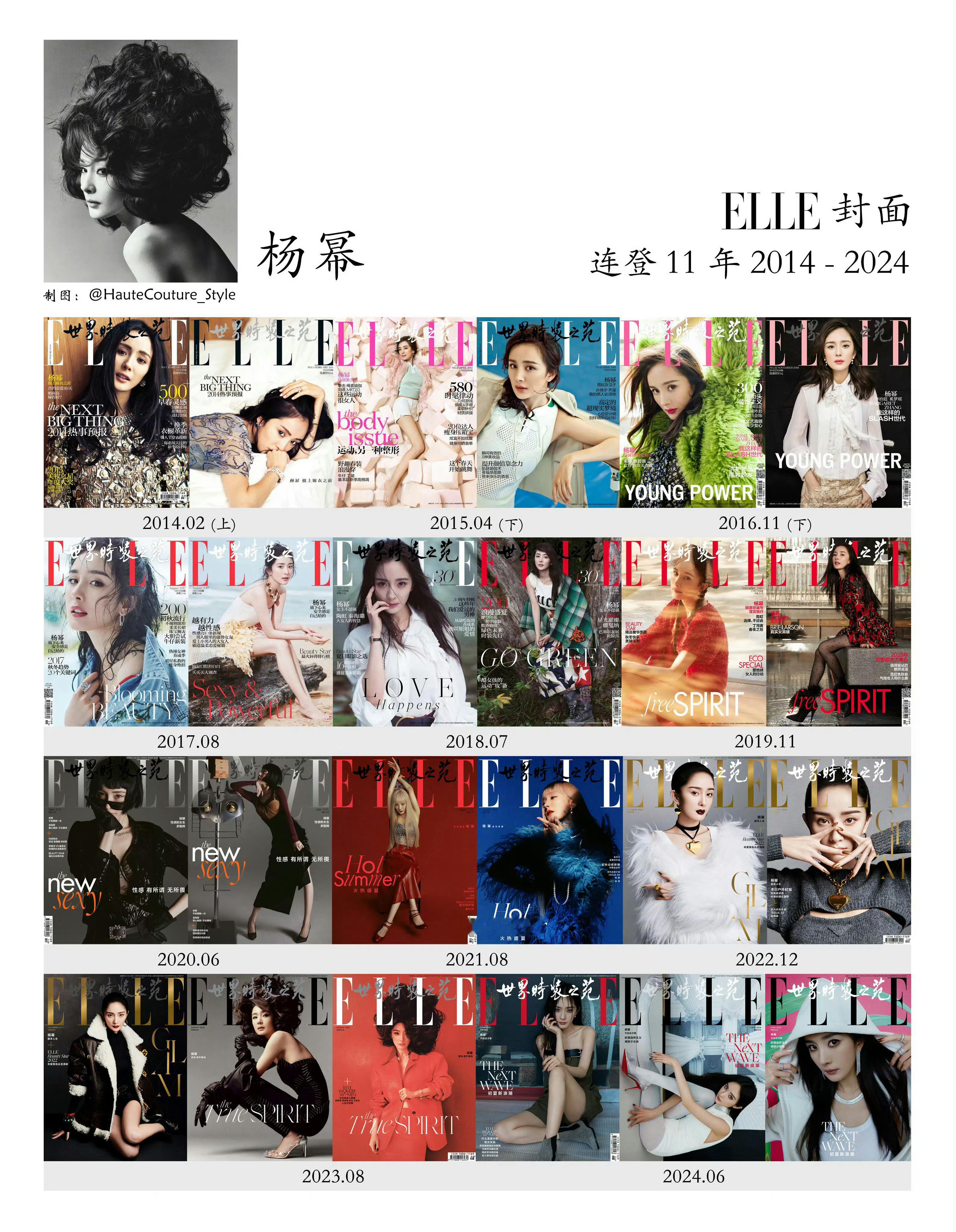 杨幂ELLE12连登  12年水月。 ​​​