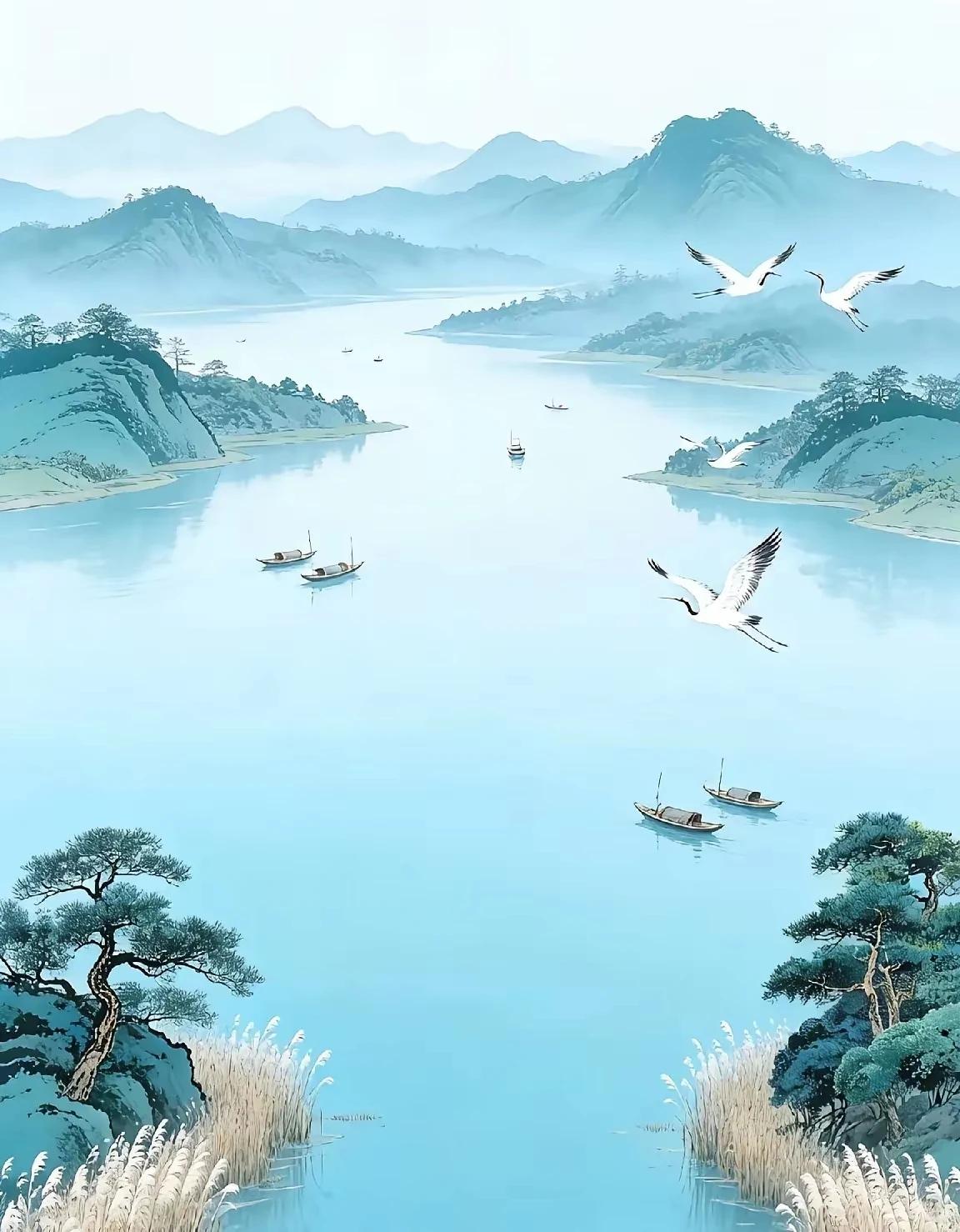 上联：长空无言纳万云
下联：碧野有情蕴千山