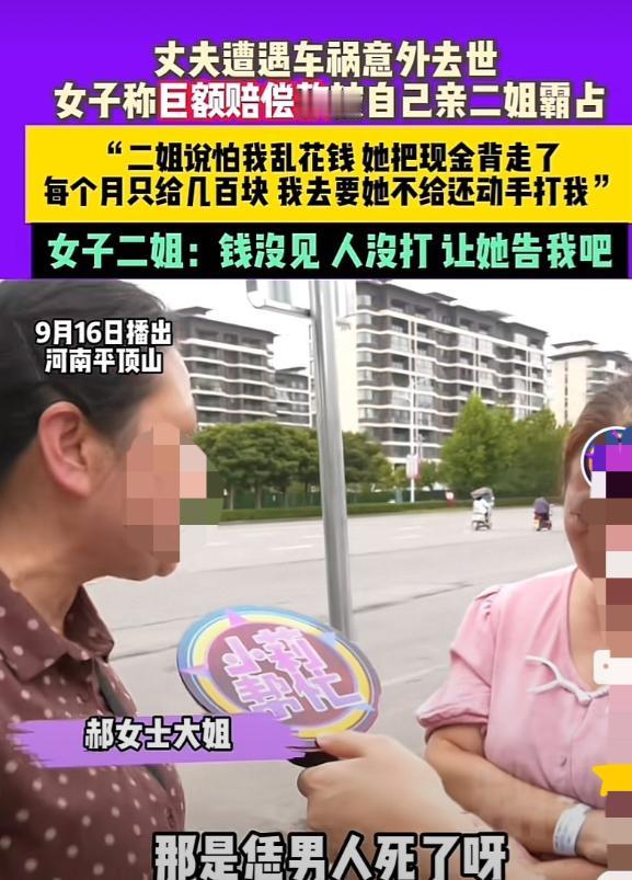 “一点亲情也没了！”河南平顶山，女子丈夫不幸遭遇车祸去世，女子二姐帮女子打赢官司