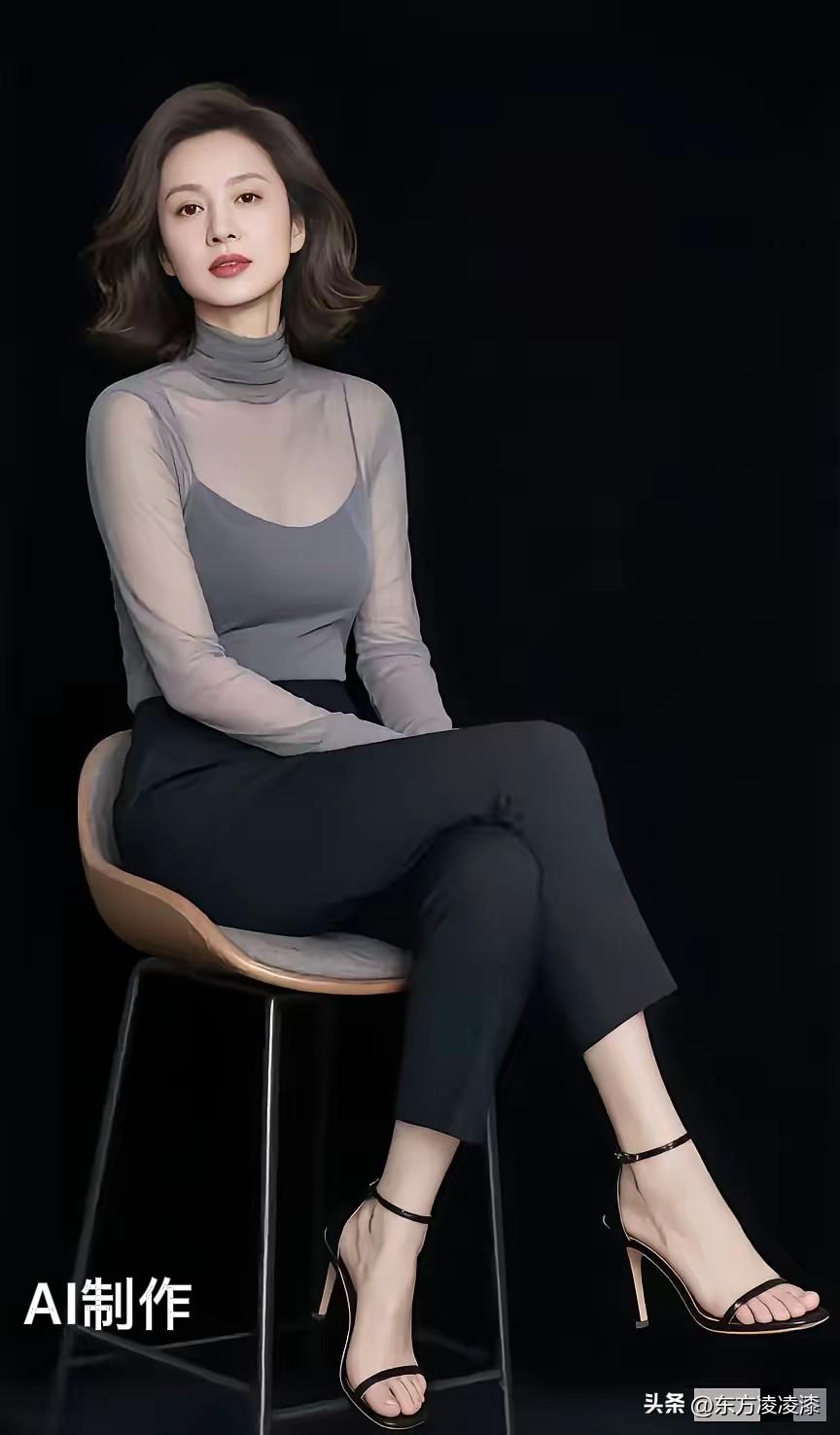 这种女人只能是AI作品，现实中不可能有！
一个女人很难长得既漂亮又成熟，既性感又