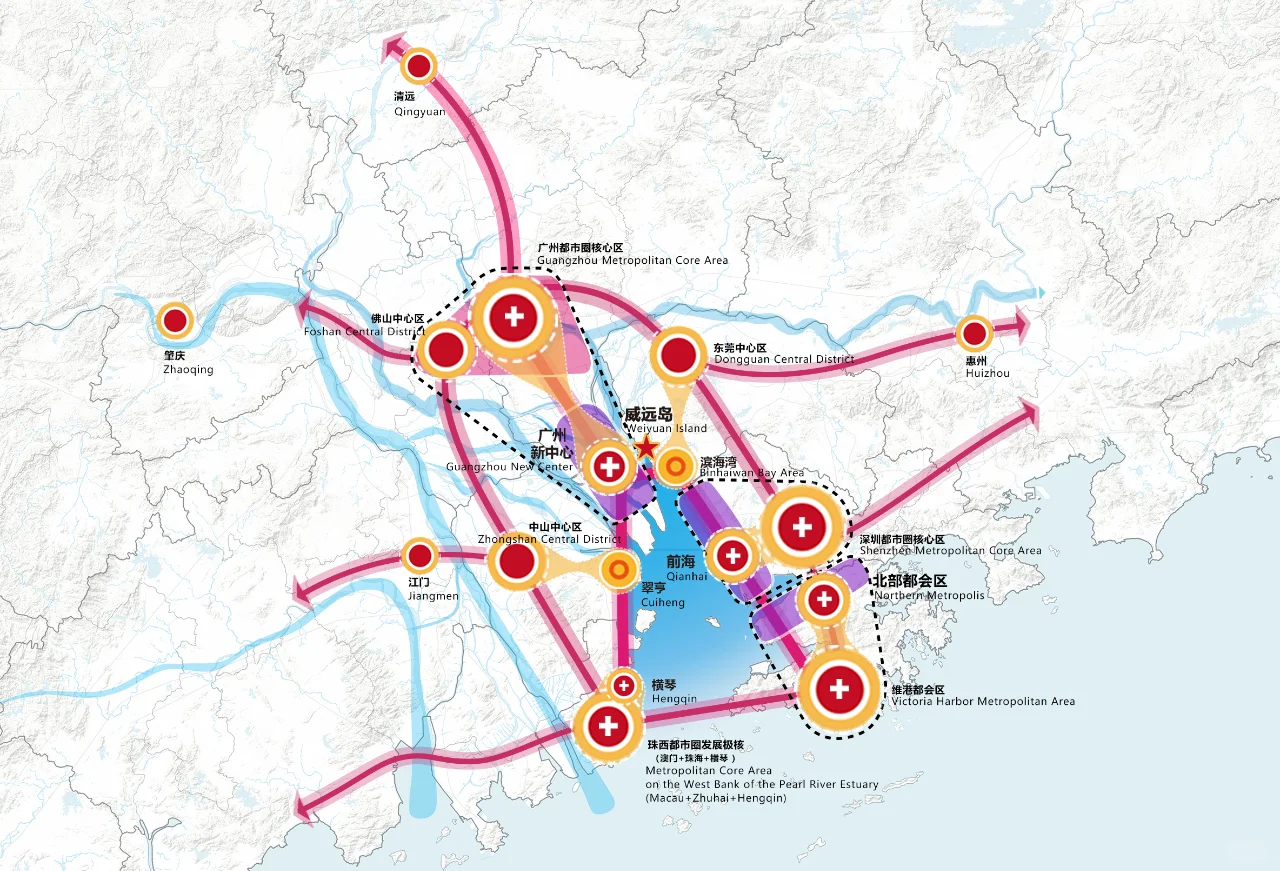 东莞滨海湾新区威远岛重点地段规划示意图