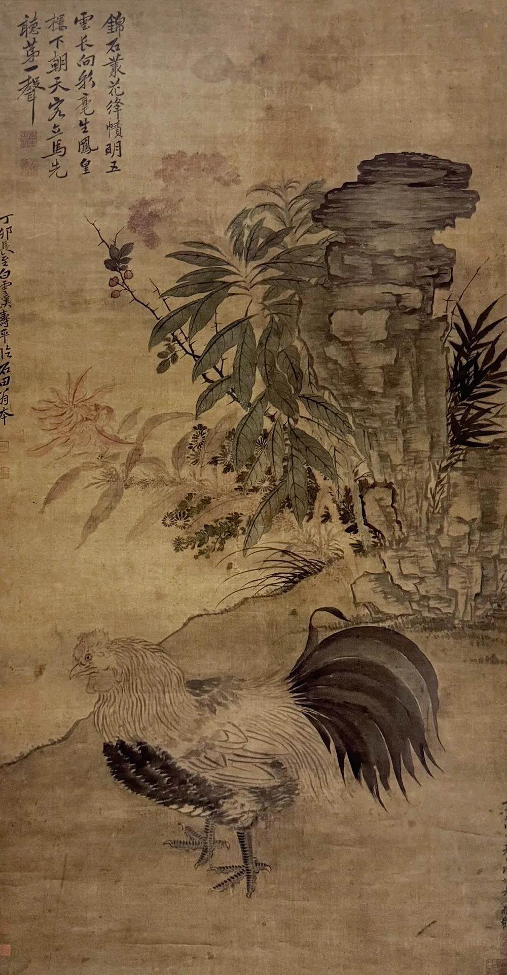 名画欣赏：
清 恽寿平《仿沈周加冠图》
纵131.5厘米 横67.5厘米 
广东