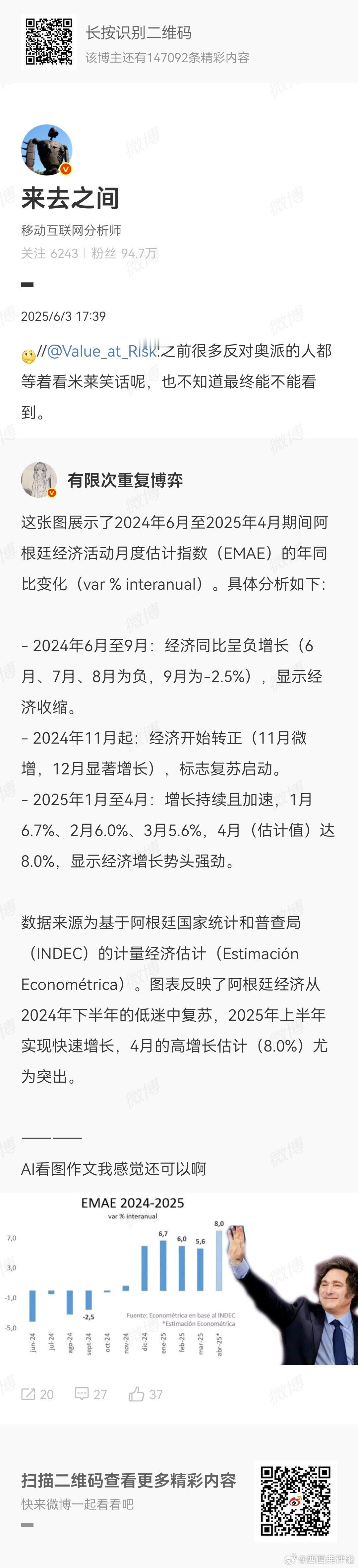 阿根廷的问题不是控制通胀，只要动作坚决通胀肯定能管住，阿根廷的问题是政策不稳定，