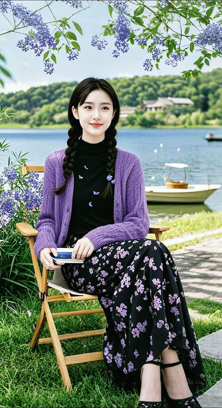 AI扩图 AI湖畔静思