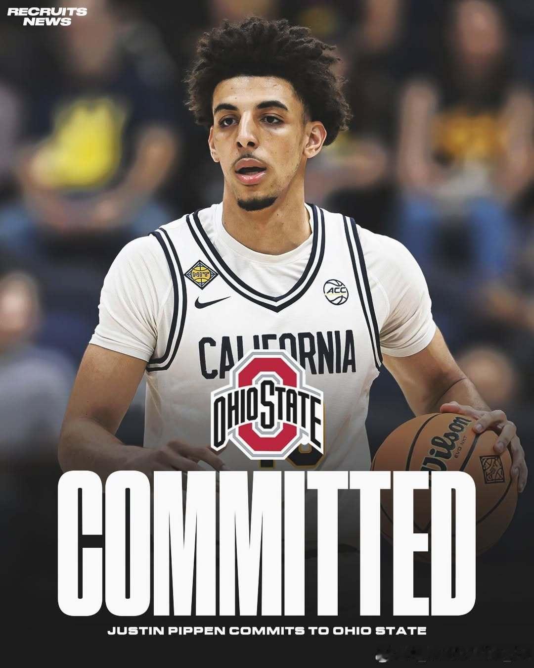 加州大学伯克利分校后卫贾斯汀·皮蓬(Justin Pippen)转学加盟俄亥俄州