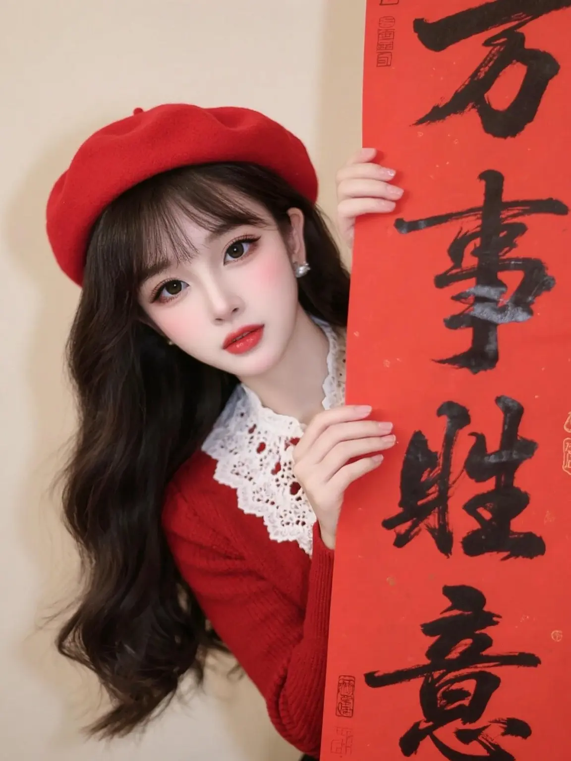 红衣头像 请签收 我的新年人设 红色系国风穿搭 红福甜妹