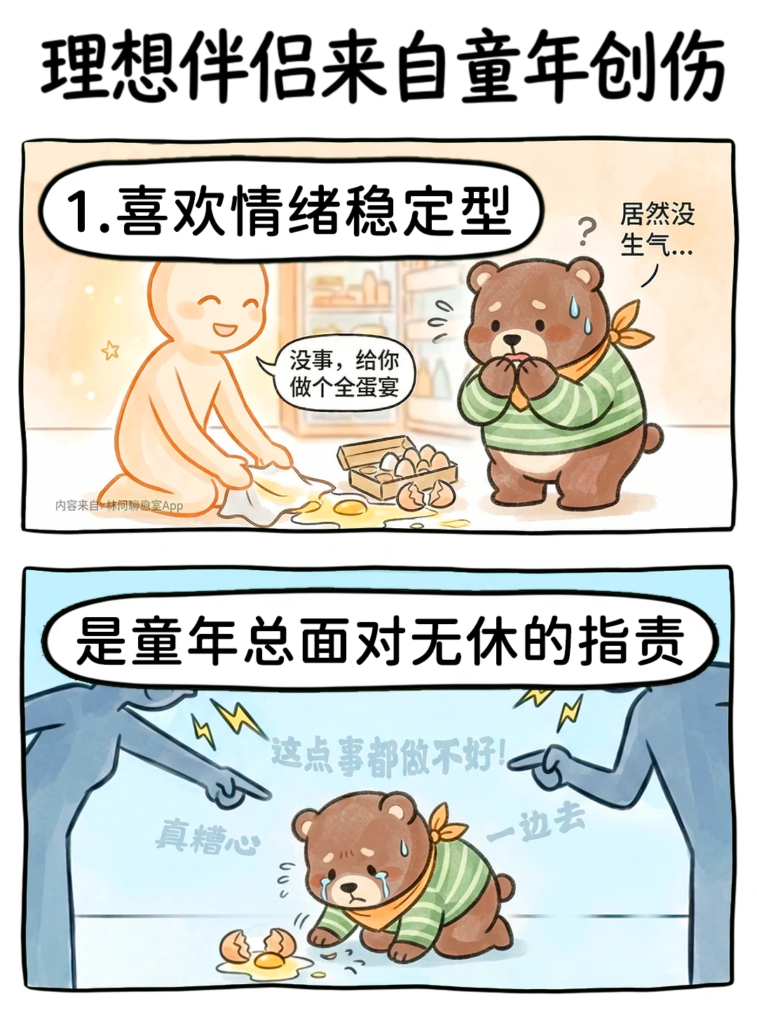🐻你喜欢的伴侣类型，反映了童年创伤
