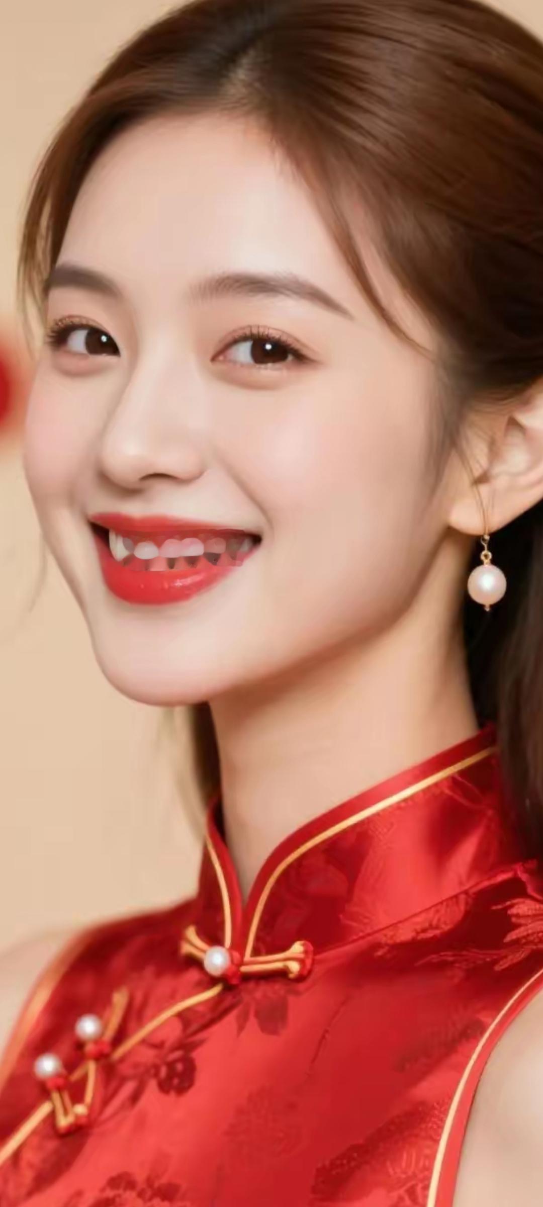 优雅红装，笑靥如花，东方美人风采！