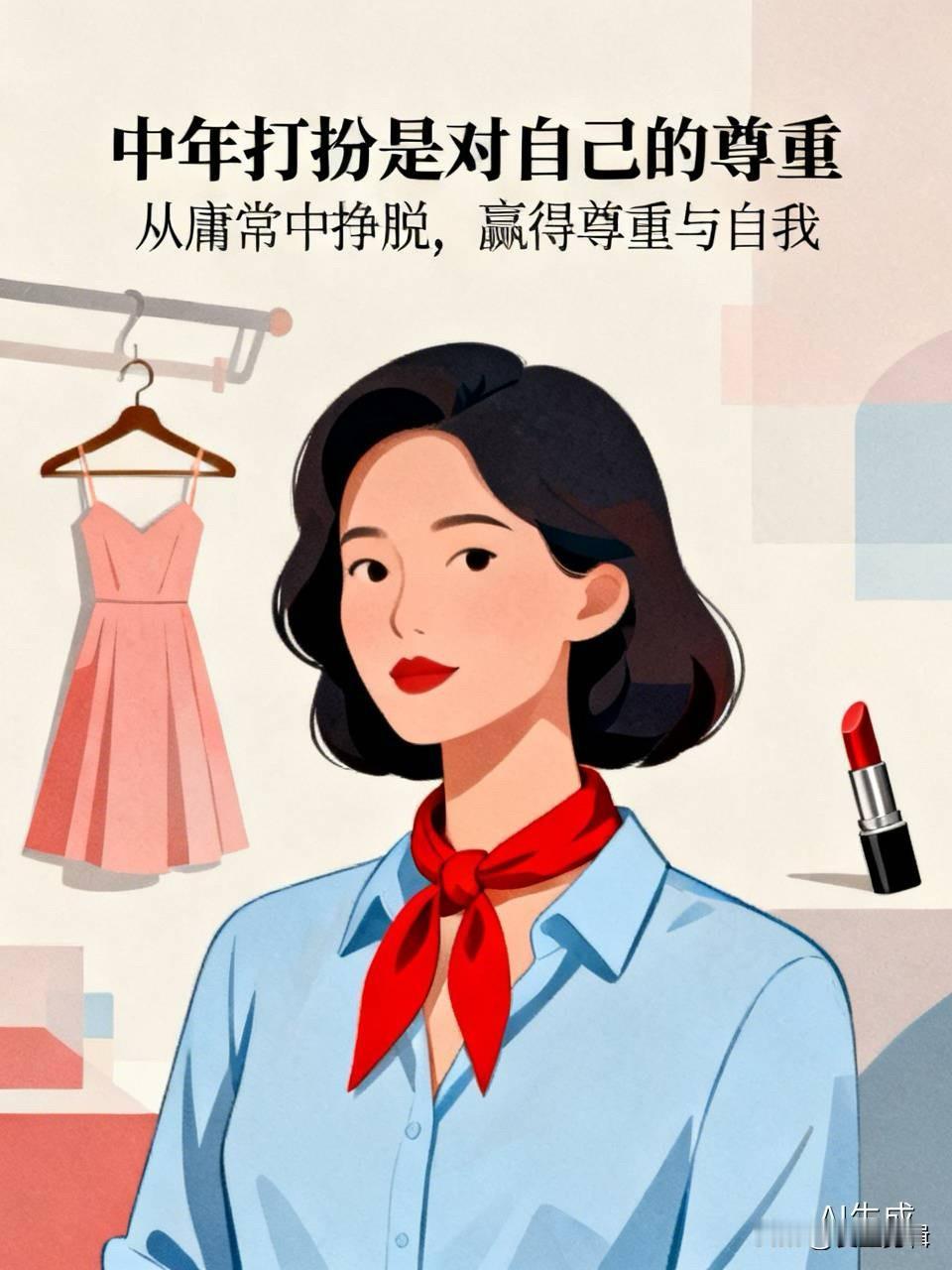 人到中年，必须认真打扮自己！前两天商场试衣间，大姐想试红裙，老公一句“没场合穿”