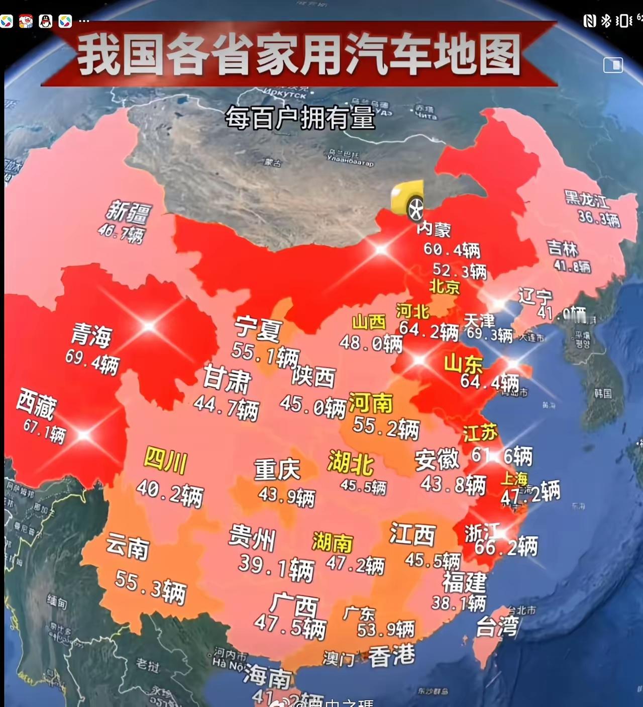 没想到青海省家用汽车拥有量全国第一呀！
        排名全国前三名的：
  