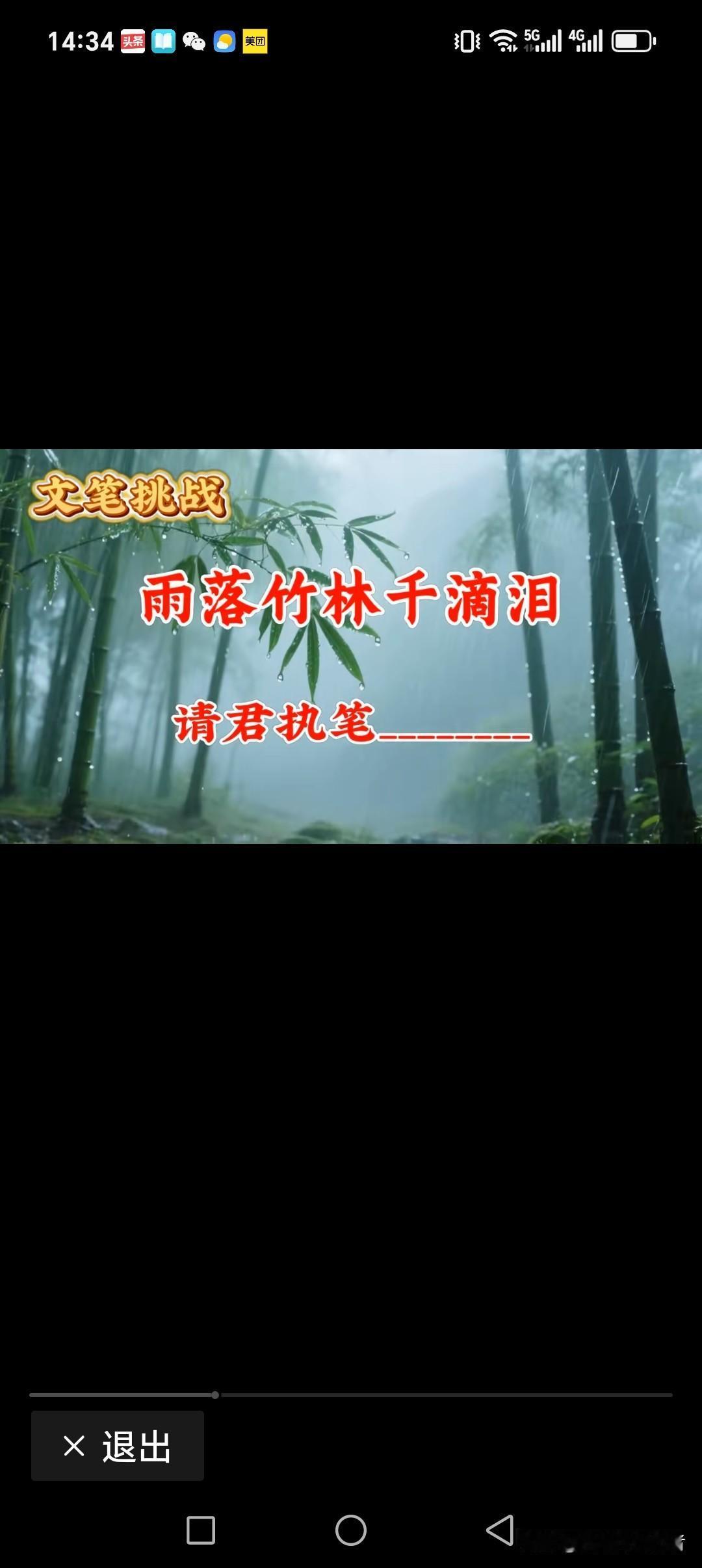 雨落竹林千滴泪
阳洒大地一脸笑