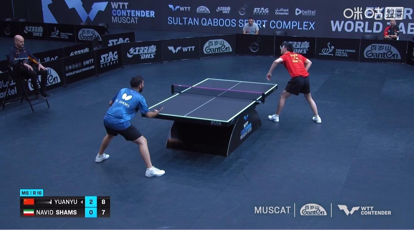 2026wtt马斯喀特挑战赛男子单打16-8陈垣宇3-0沙姆斯（11-3 12-