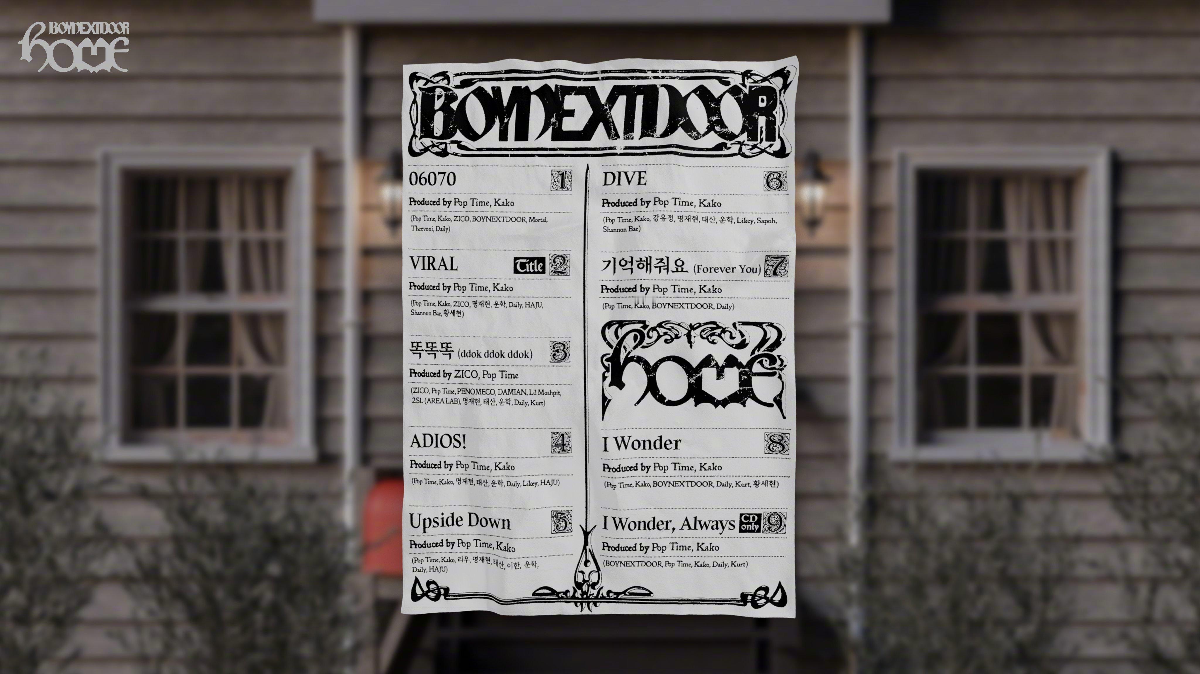 【Twi】BOYNEXTDOOR [HOME] Track List🏠 202