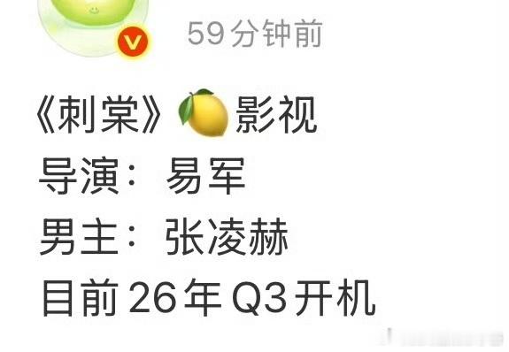 🍉网传张凌赫下部剧《刺棠》，你期待吗？ 张凌赫 刺棠