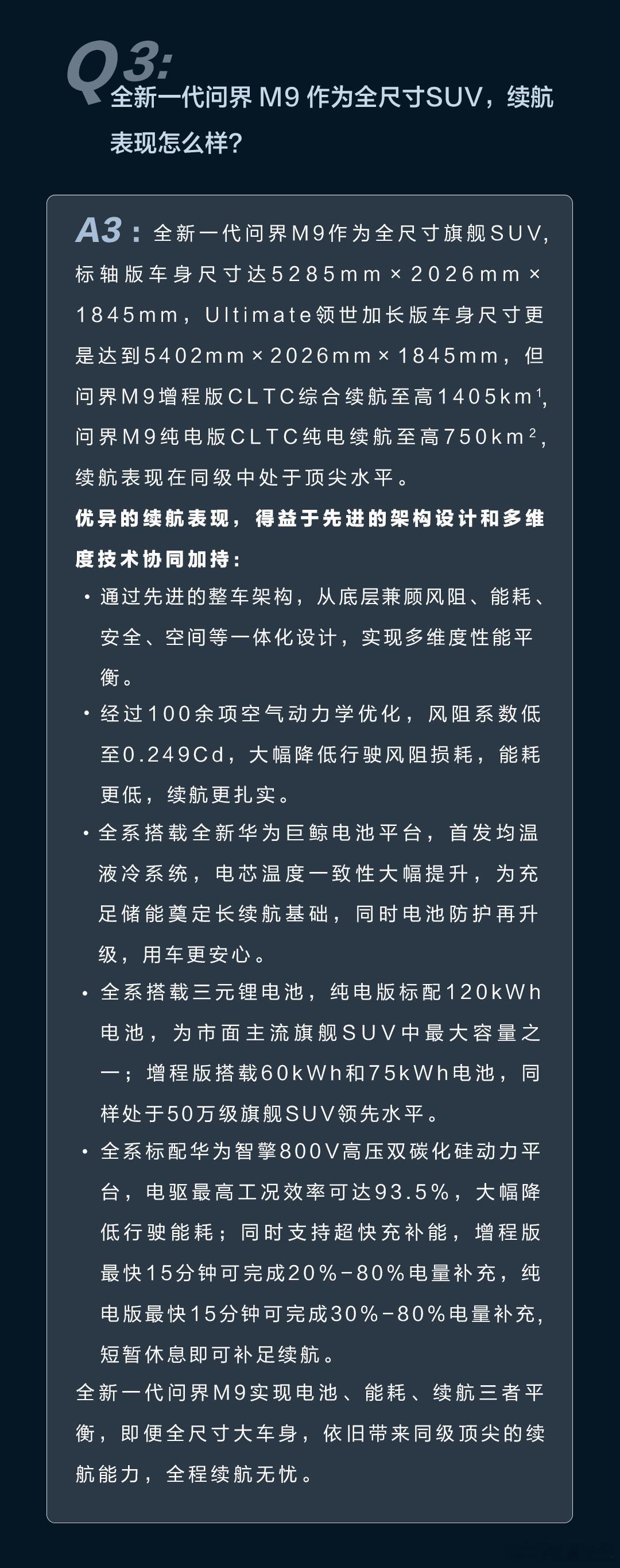 全新问界m9系列正式发布 0.249cd的风阻系数在全尺寸suv中是个什么水平？