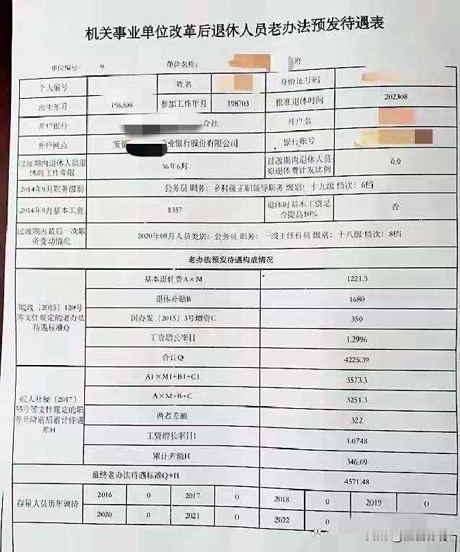 好的，这两张养老金核定表，就像两面镜子，清晰地照出了企业职工和机关事业单位退休人