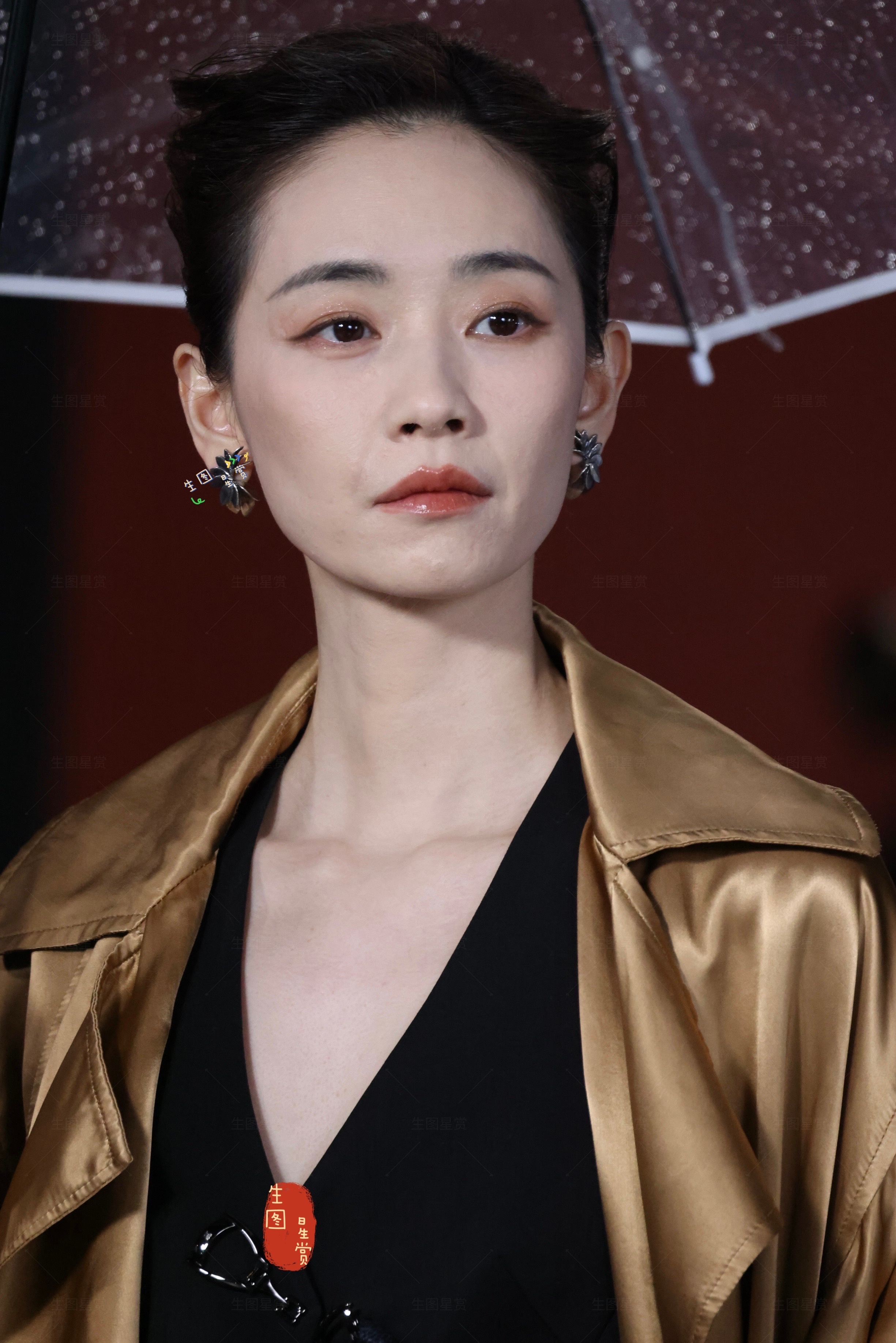 刘雅瑟上城士红毯生图撑伞名场面，好帅一姐上城士非遗巡游展