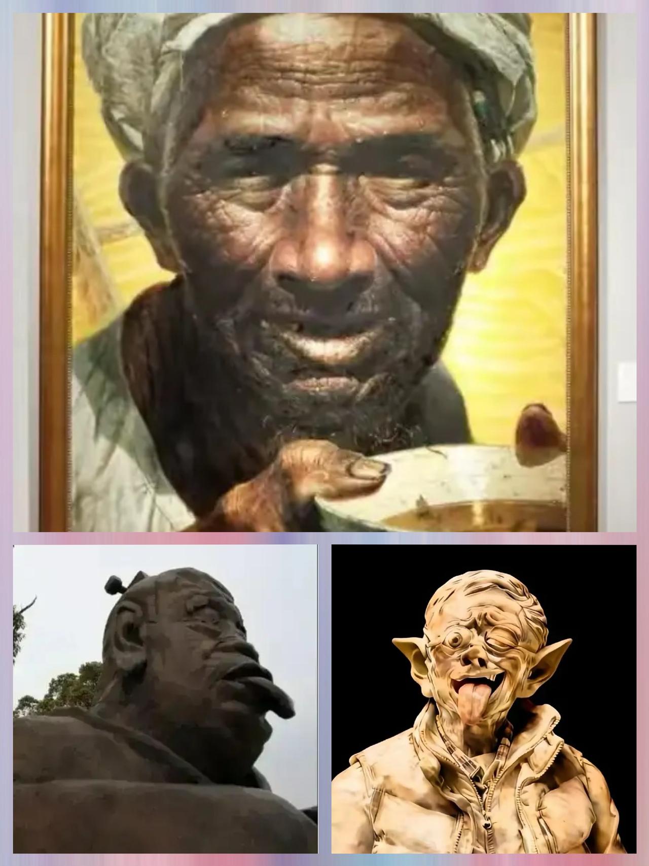 图一是罗中立教授的《父亲》，我们中国人公认的中国的“父亲"形象；

      