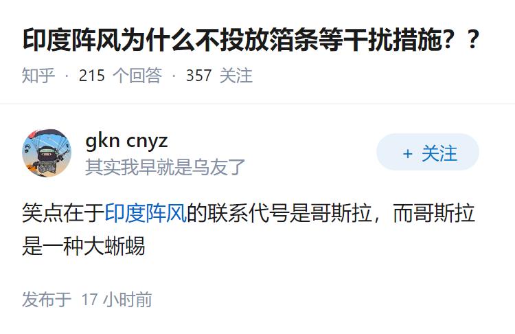 印度阵风为什么不投放箔条等干扰措施？？