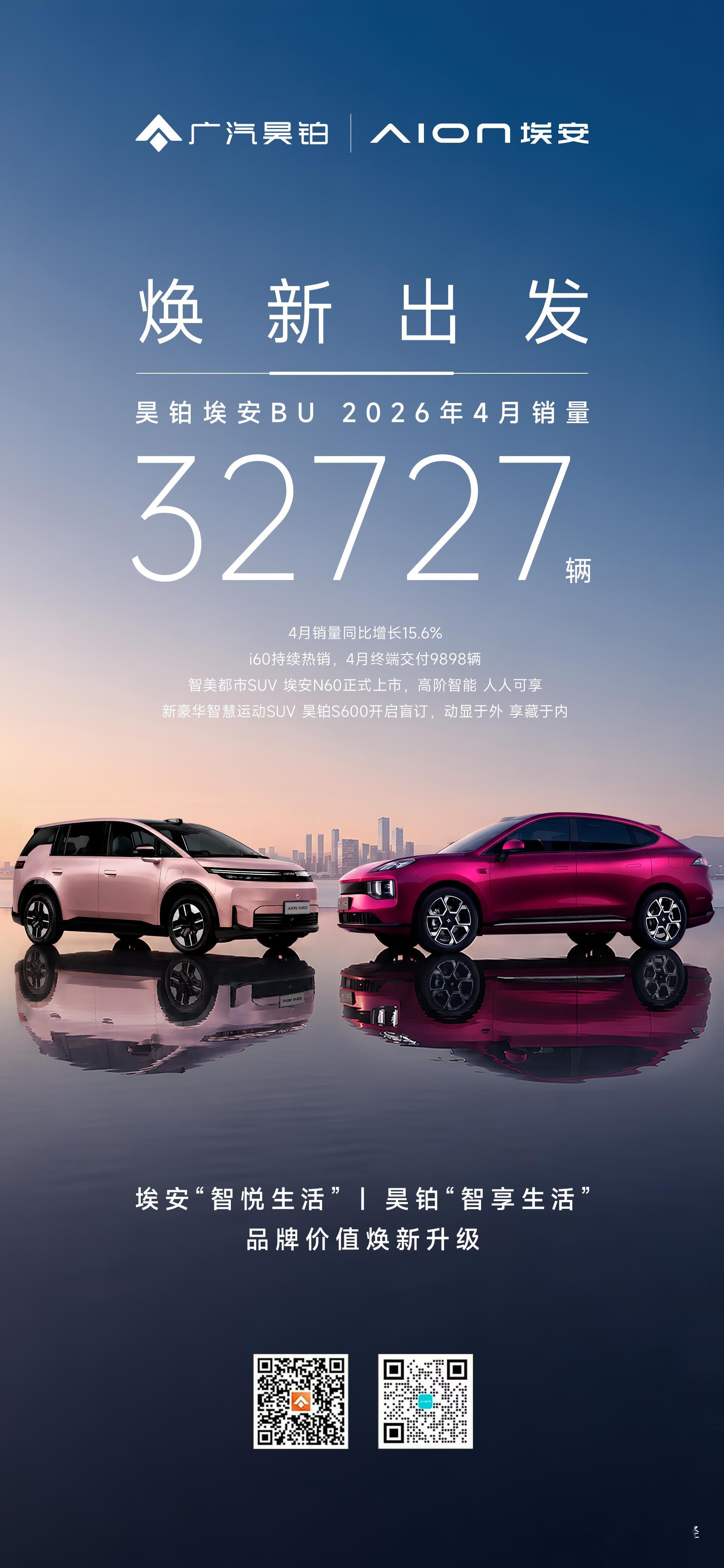 昊铂埃安双品牌焕新出发！新车接力上市!N60高阶智能人人可享！昊铂S600盲订开