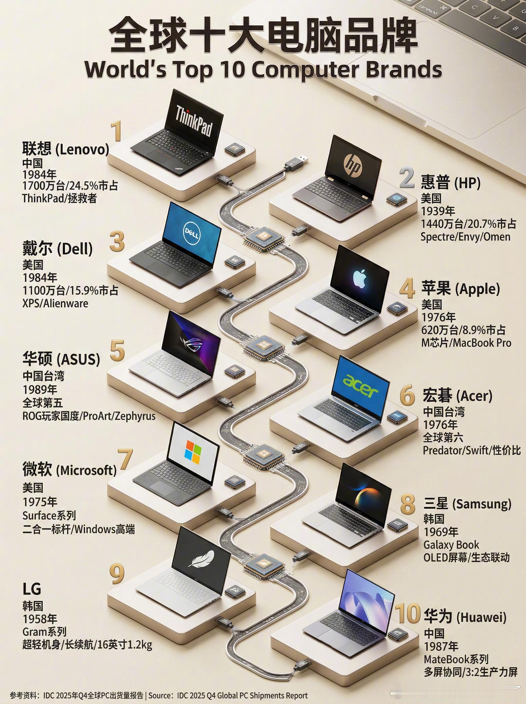 全球十大电脑品牌｜你用过哪几个？从个人计算到AI时代，以下十大品牌以创新设计、可