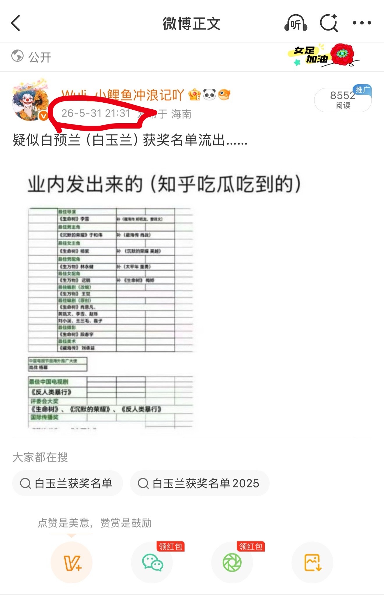 一个差生靠题材拿的预制🥇，真是一点都不心虚，还要营销多久……杨紫听到欢迎视后笑