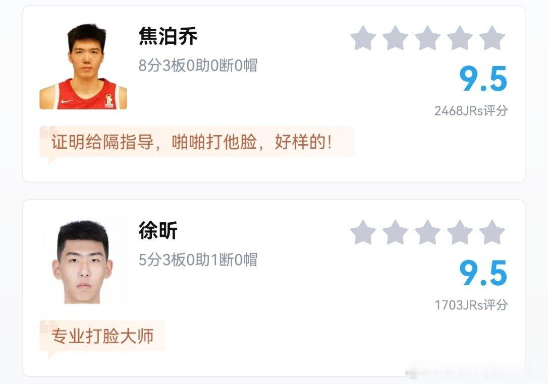 一个没防守强度和不给对抗的热身赛，这种数据咋就打脸杜锋了？（这不重要动不动就拿文