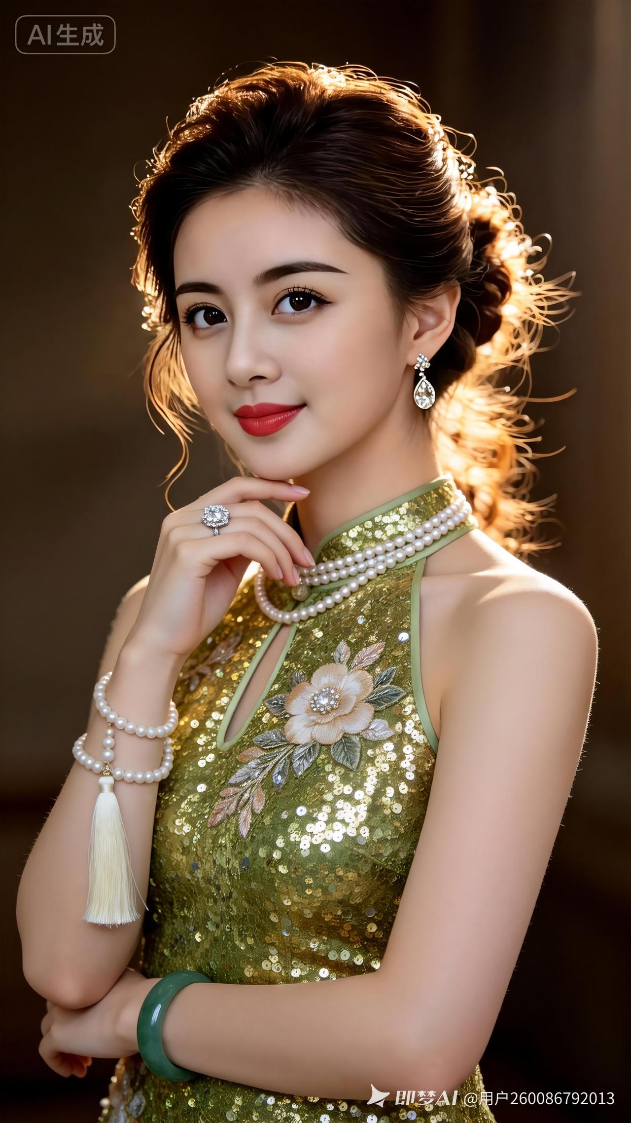 优雅复古风，珍珠与花朵的完美结合，尽显东方女性的温婉与高贵。