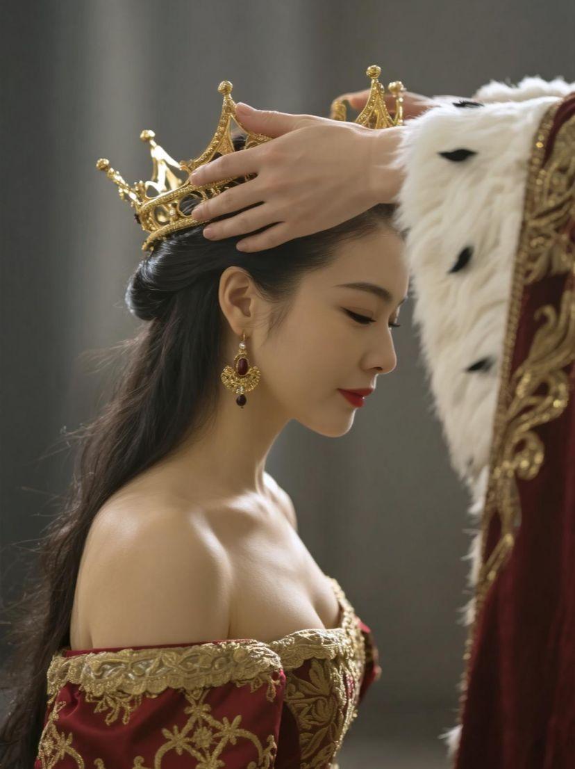 这，这女王👸🏻👸🏻👸🏻，也太丰满了吧 😂😂😂AI宫廷加冕照