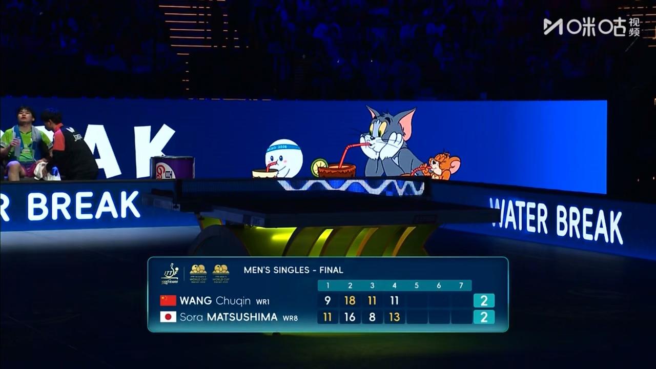 2比2平！

        在刚刚进行的国际乒联澳门单打世界杯男子单打决赛中，
