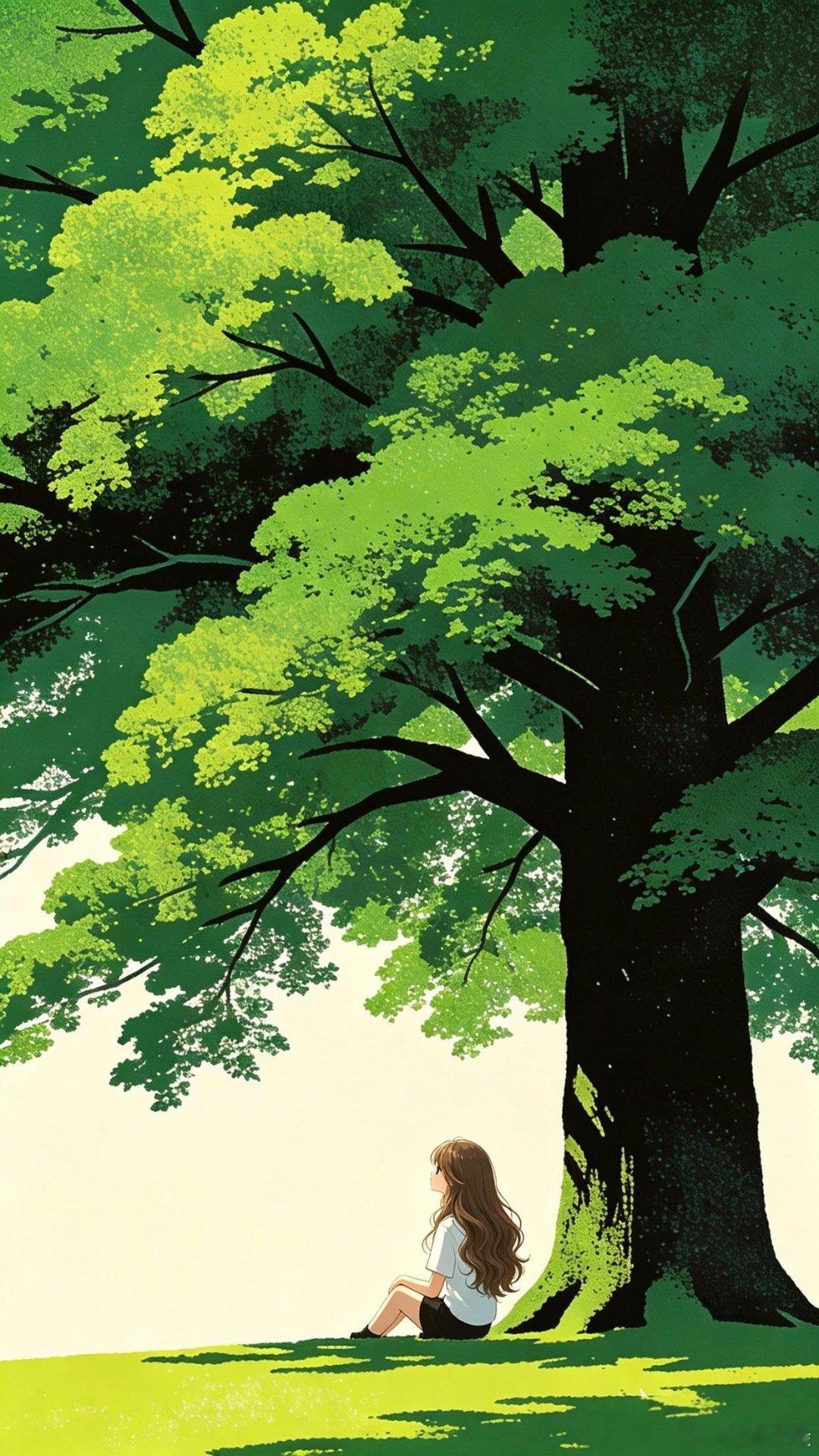 秋高气爽 心旷神怡绿色护眼卡通壁纸...🌿 