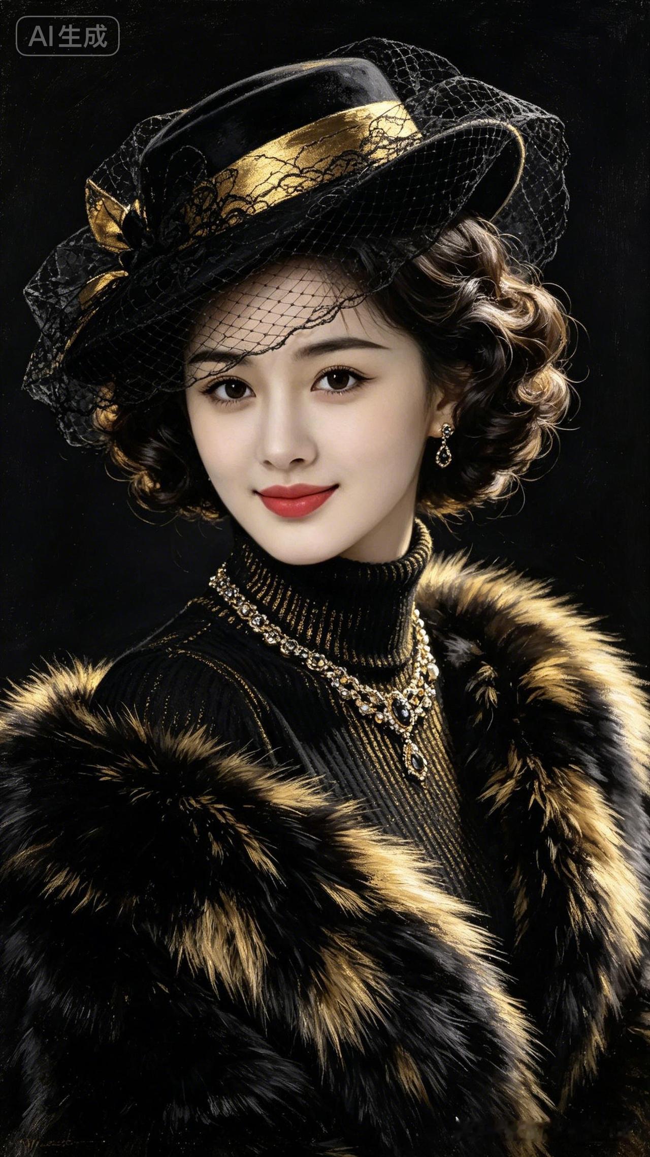 这位女士的装扮真华丽！