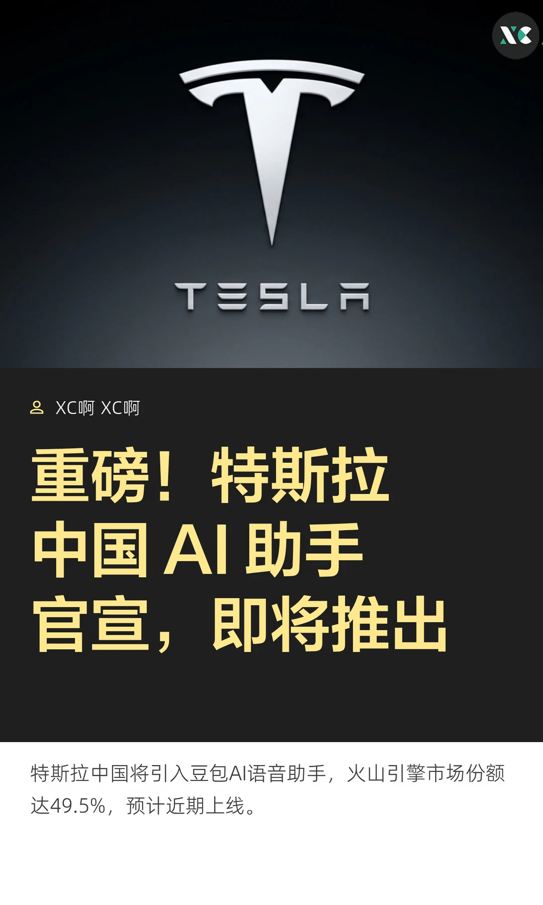 重磅！特斯拉中国 AI 助手官宣，即将推出