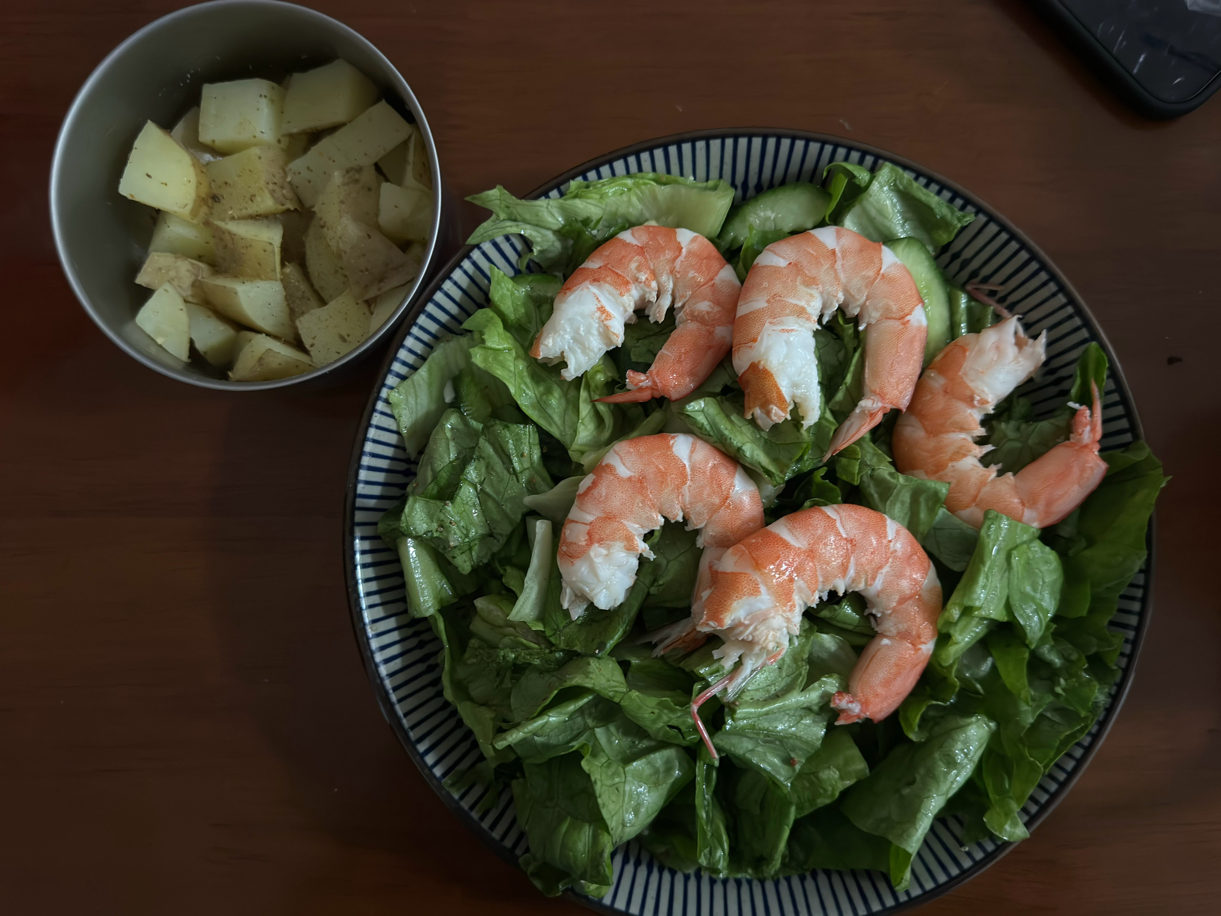 晚饭吃的啥？🦐🥬🥒🥔🌰说好减脂的来打卡了，第2️⃣2️⃣天生活手记减脂