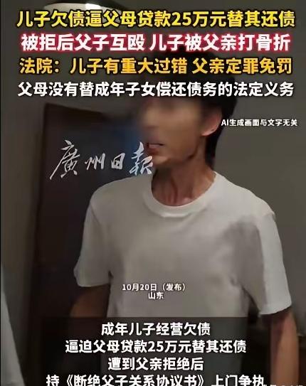 “养儿防老成了笑话！” 山东菏泽，一男子欠下 30 余万元债务，还不上，竟然逼迫