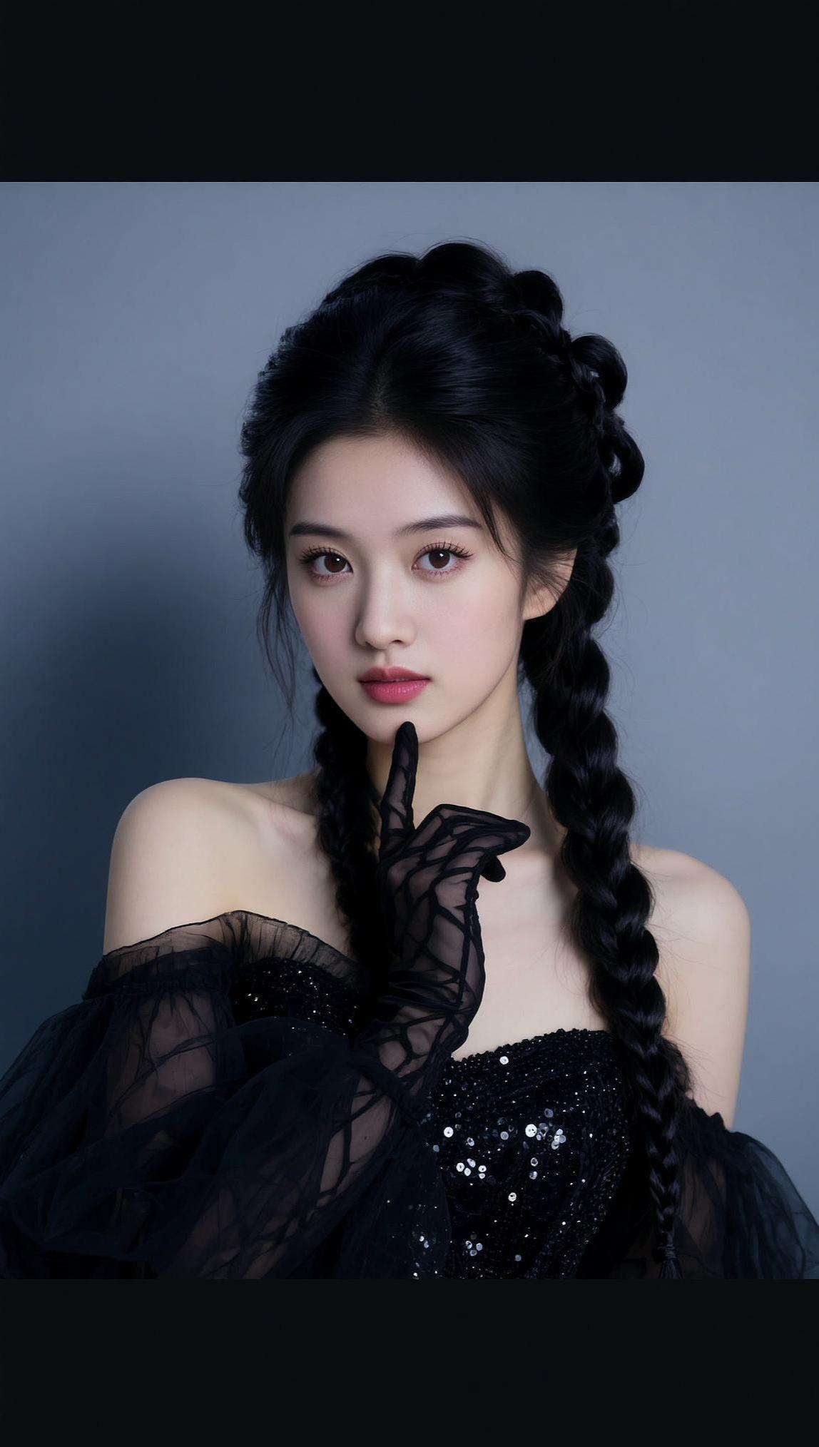 AI黑纱氛围感写真 抖音ai创作