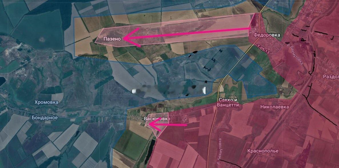 塞弗尔斯克方向

俄军控制彼得罗夫斯科耶村（帕泽诺），并且在瓦苏科夫卡取得了进展