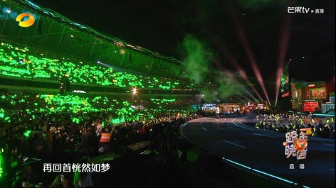 湖南卫视跨年晚会 王一博湖南跨年演唱会的绿海应援[偷乐] 