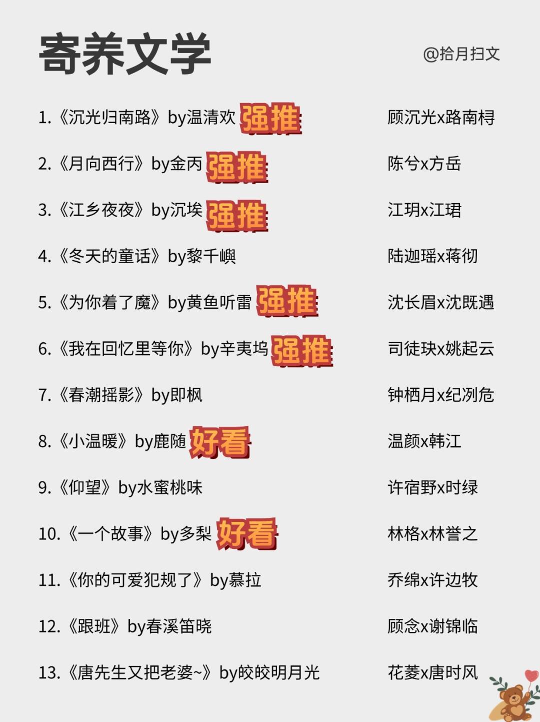 26本❗看了不下三遍的女主寄养文学