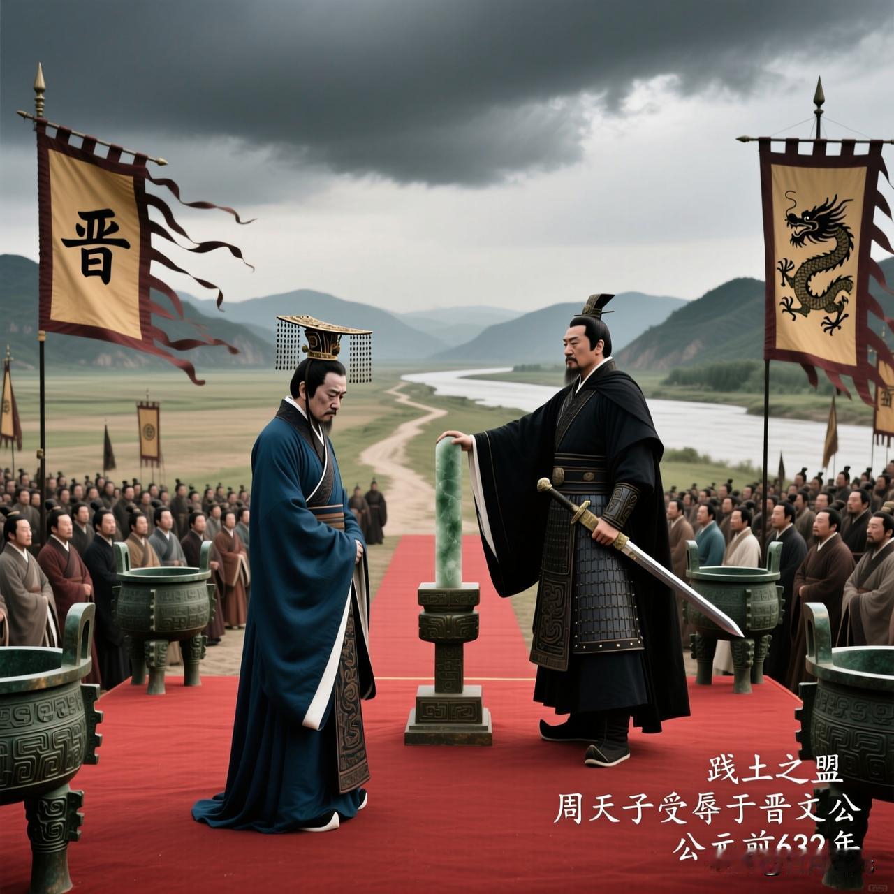 公元前632年夏五月，黄河以北的践土（今河南原阳西南）搭起了一座崭新的“王宫”。