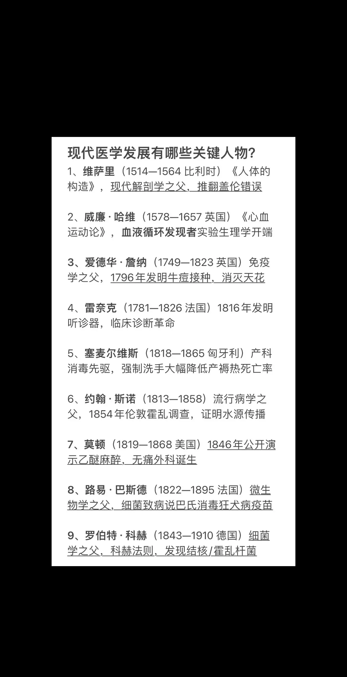 现代医学发展有哪些关键人物？