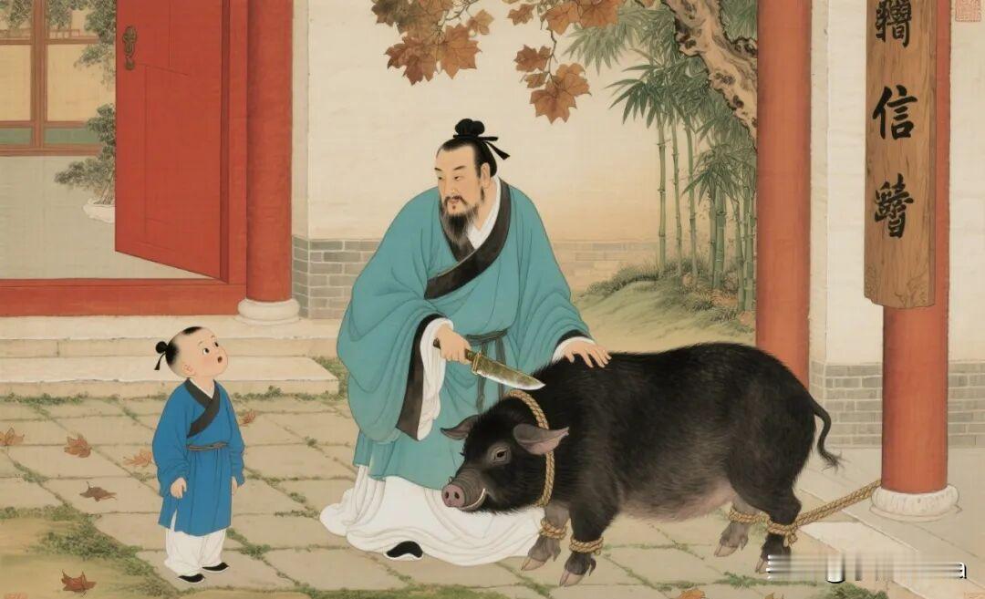 曾参杀猪：守信立身的千古家教

​ ​   曾参杀猪立信是流传千年的经典家教故事