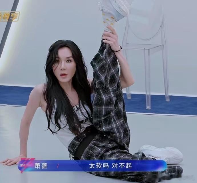 萧蔷柔韧度这一块 身姿轻盈柔韧满分，一字马说来就来，每一次展示都惊艳全场。多年维