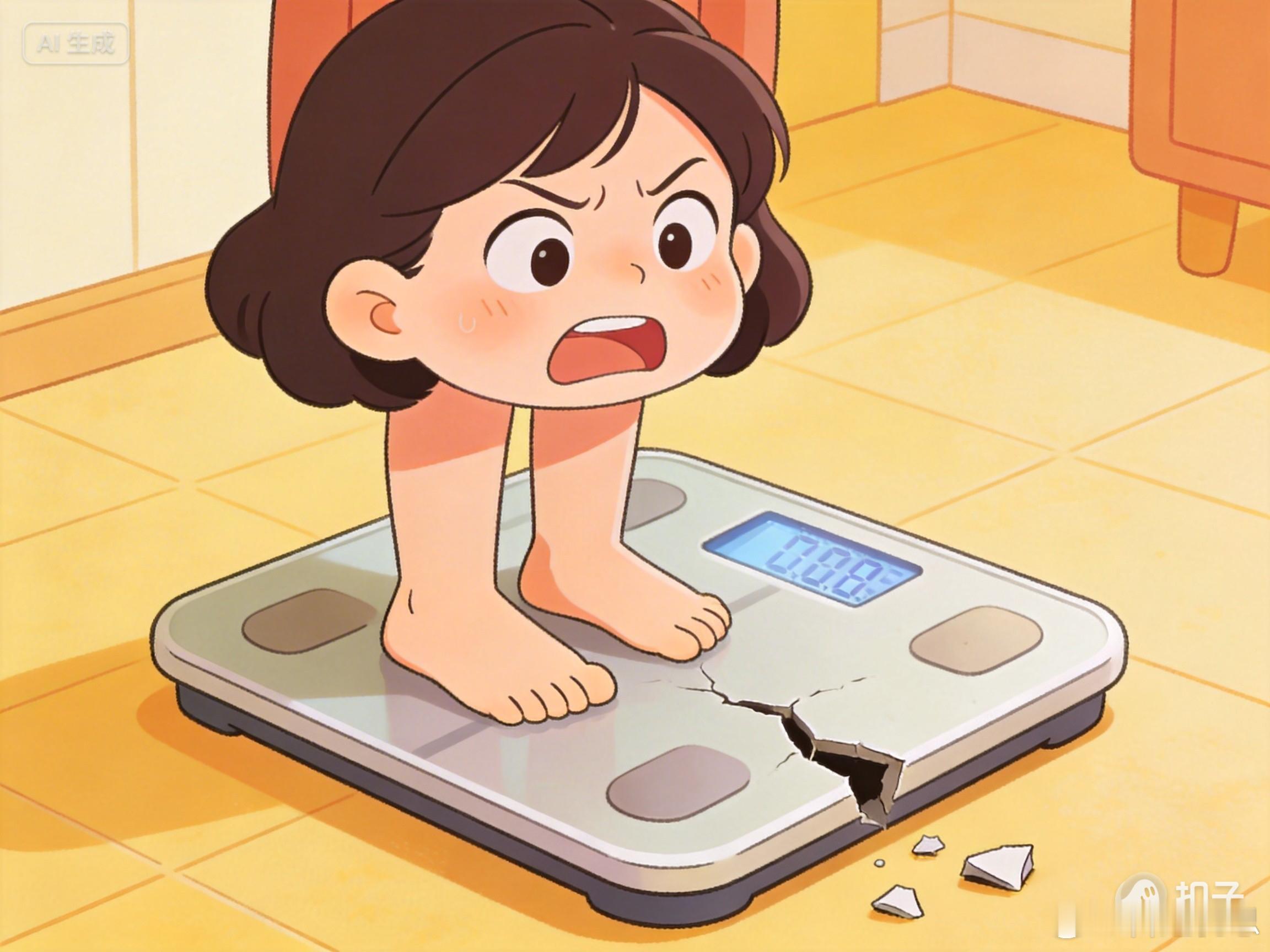 女子称出130斤生气踩爆体重秤【130斤怒踩体重秤！玻璃炸飞全家笑疯，网友：秤做